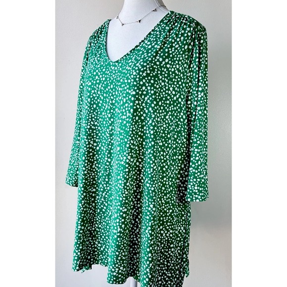 J. Jill Tops - J Jill Wearever Collection Women's Polka Dot Tunic Top Size 2X Green Mature